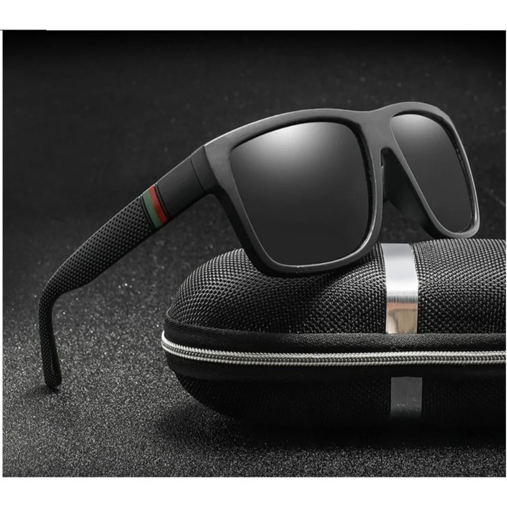 Square Sunglasses Men Sports Shades Polarized UV400 Street Wear Trendy Gafas New